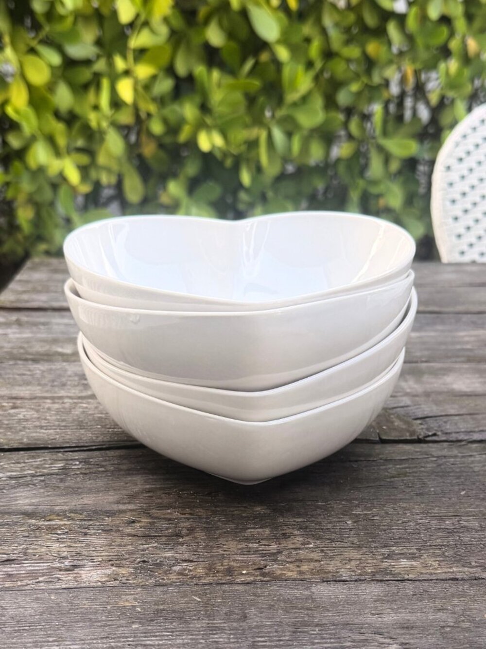 Eaton Fine Dining Seat of 4 White 7" Heart Cereal Soup Dessert Bowls